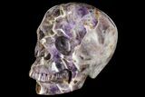 Huge, Realistic, Carved Chevron Amethyst Skull #111220-3